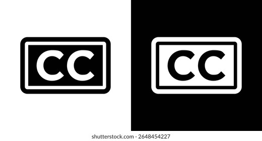Closed caption icon symbol collection. Flat vector stock illustration.