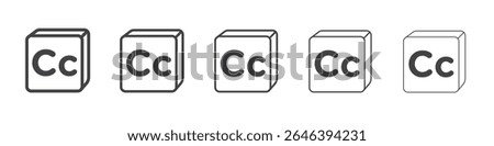 Closed caption icon vector outline set illustration sign