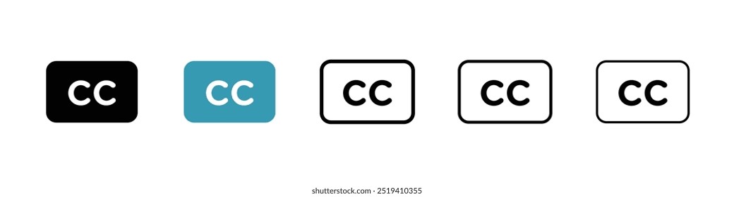 Conjunto de iconos de Vector de iconos de subtítulos cerrados. EPS 10