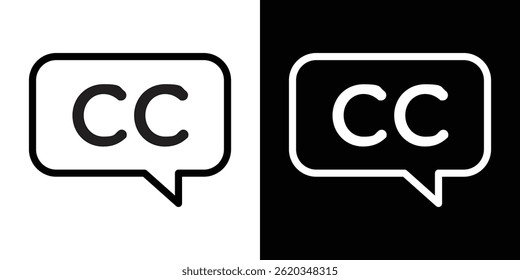 Closed caption icon vector for web and mobile app. Symbol isolated.