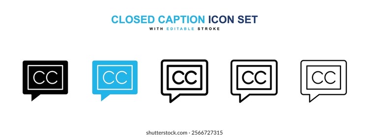 Closed caption icons vector collection pack.