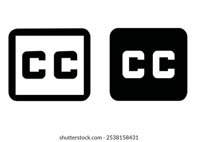 Logotipo de subtítulo cerrado Diseño de Vector de icono CC.