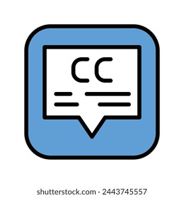 Closed captioning color line icon. Web accessibility. Vector isolated element. Editable stroke.