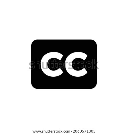 closed captioning Icon. Flat style design isolated on white background. Vector illustration