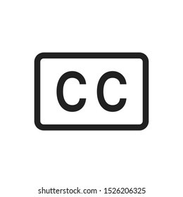 Closed Captioning Icon Vector Image