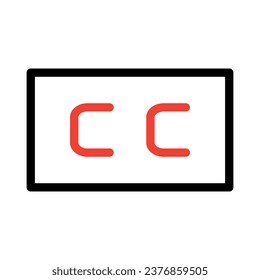 
Closed captioning icon vector image.  symbols for web and mobile applications on editable white background.
