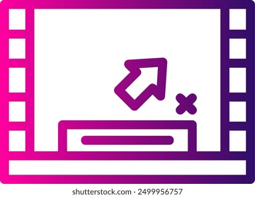 Closed captioning Line Gradient Vector Icon Design