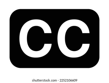 Closed captioning subtitling flat vector icon for apps   websites