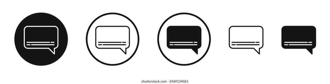 Closed Captions Icon Set. CC video subtitles vector symbol. Captioning service pictogram.