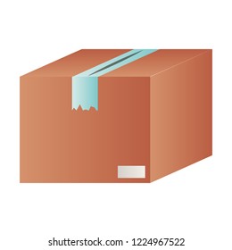 closed cardboard box isolated icon