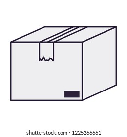 closed cardboard box isolated icon