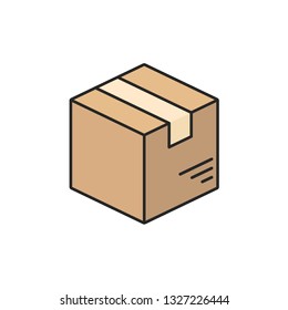 Closed Cardboard box, Shipping box
