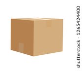 Closed cardboard box vector illustration isolated on white background
