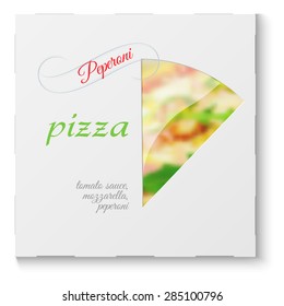 closed cardboard pizza box with shadow on white background
