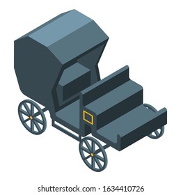 Closed carriage icon. Isometric of closed carriage vector icon for web design isolated on white background