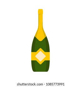 Closed champagne icon. Flat illustration of closed champagne vector icon for web