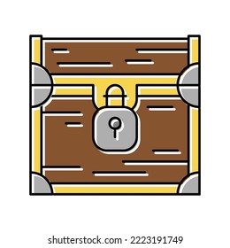 closed chest color icon vector. closed chest sign. isolated symbol illustration