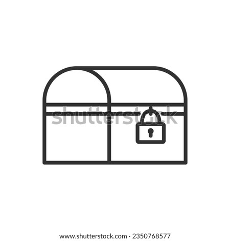 Closed chest, linear icon. Line with editable stroke