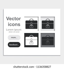 Closed chest placed on web page template flat vector icon.