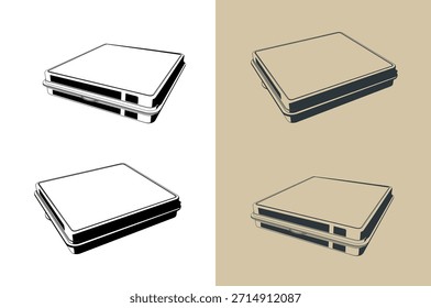 Closed cigarette case close-up stylized vector illustrations