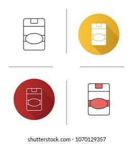 Closed cigarette pack icon. Smoking. Flat design, linear and color styles. Isolated vector illustrations