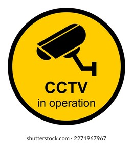 Closed circuit television camera icon, CCTV video protection alert, vector illustration .