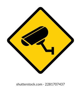 Closed circuit television camera icon, CCTV video protection alert, vector illustration .
