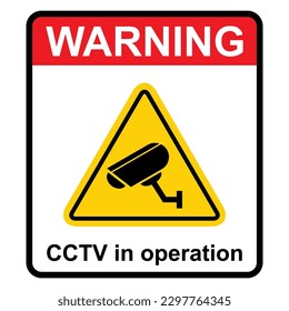 Closed circuit television camera icon, CCTV video protection alert, vector illustration .