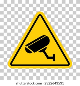 Closed circuit television camera icon, CCTV video protection alert, vector illustration .