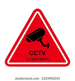 Icono de cámara de circuito cerrado de televisión, alerta de protección de vídeo CCTV, ilustración vectorial.