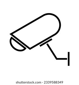 Icono de cámara de circuito cerrado de televisión, alerta de protección de vídeo CCTV, ilustración vectorial.