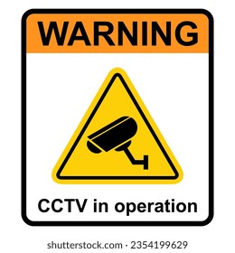 Icono de cámara de circuito cerrado de televisión, alerta de protección de vídeo CCTV, ilustración vectorial.