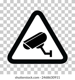 Closed circuit television camera icon, CCTV video protection alert, vector illustration .