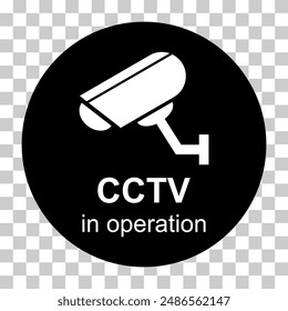 Closed circuit television camera icon, CCTV video protection alert, vector illustration .