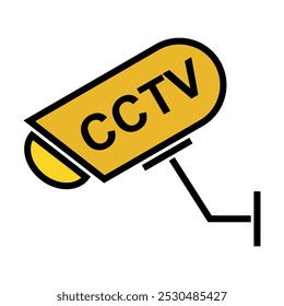 Video Icono cerrado de la cámara de circuito cerrado de televisión, CCTV alerta de protección, Ilustración vectorial .