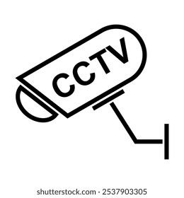 Closed circuit television camera icon, CCTV video protection alert, vector illustration .