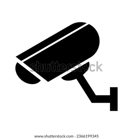 Closed circuit television camera icon, CCTV video protection alert, vector illustration .
