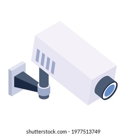 Closed Circuit Television, Cctv Camera Surveillance Eye Icon In Isometric Style 