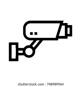 Closed circuit television CCTV line vector icon. Linear style illustration of a wall mounted security camera surveillance system. Sign of a digital recorder for monitoring activity. Pixel perfect EPS.