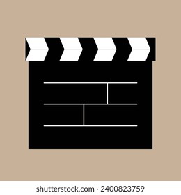 Closed Clapboard for Cinema and Filmmaking. Accessories for Cinematography and Theatre. Part of a Movies and Theaters icon set