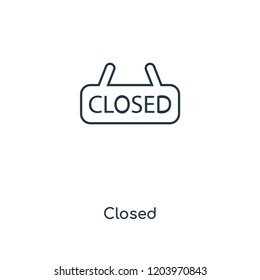 Closed concept line icon. Linear Closed concept outline symbol design. This simple element illustration can be used for web and mobile UI/UX.
