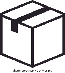 closed cube box icon vector