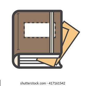 Closed dairy book, Notebook Icon or logo, vector