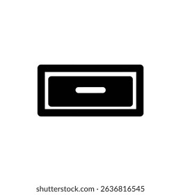 Closed Desk Drawer Icon for Office Storage