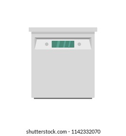 Closed dishwasher icon. Flat illustration of closed dishwasher vector icon for web isolated on white