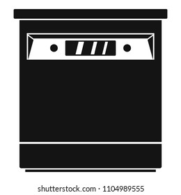 Closed dishwasher icon. Simple illustration of closed dishwasher vector icon for web design isolated on white background