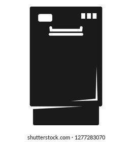 Closed dishwasher icon. Simple illustration of closed dishwasher vector icon for web design isolated on white background