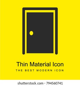 Closed door with border silhouette bright yellow material minimal icon or logo design