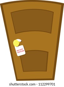 a closed door and a do not disturb sign