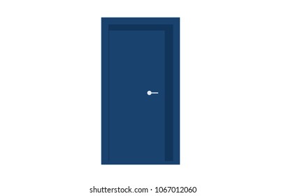 Closed door flat vector design